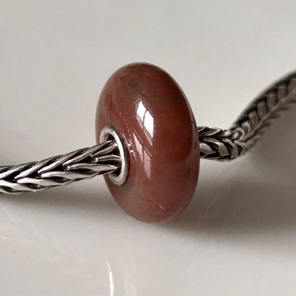 TROLLBEADS Fantasy Jasper | Dark Pink & hint of Green LAA 925S NEW! w Inclusions - Picture 4 of 8